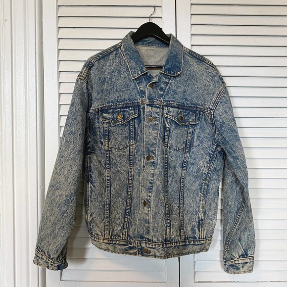 Vintage Forenza 80s style Denim Jean Jacket, mens size L or Unisex oversized - Picture 1 of 8